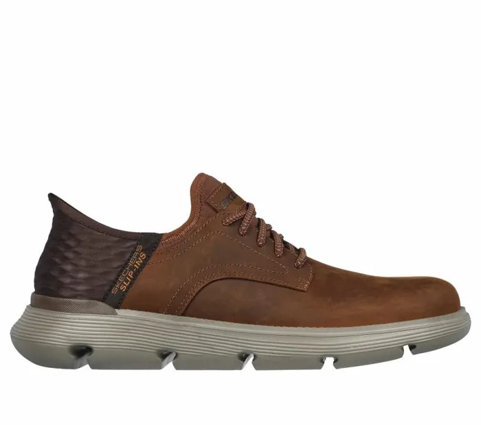 Skechers Skechers Slipins Garza 8211 Gervin Brown Men Dress Shoes