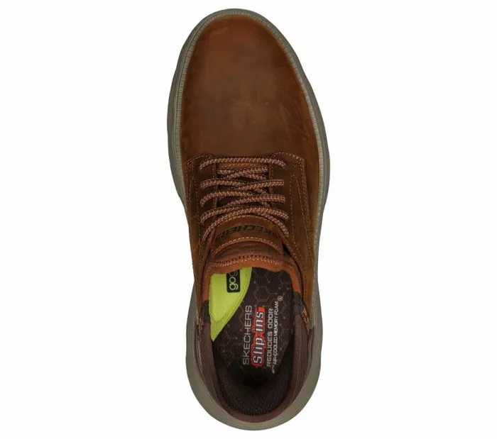 Skechers Skechers Slipins Garza 8211 Gervin Brown Men Dress Shoes