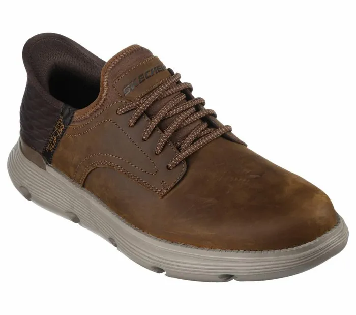 Skechers Skechers Slipins Garza 8211 Gervin Brown Men Dress Shoes