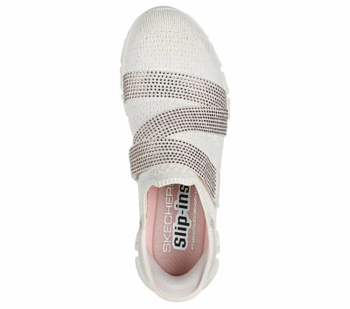 Skechers Skechers Slipins GlideStep 8211 High Shine Natural Gold Women Athletic Sneakers