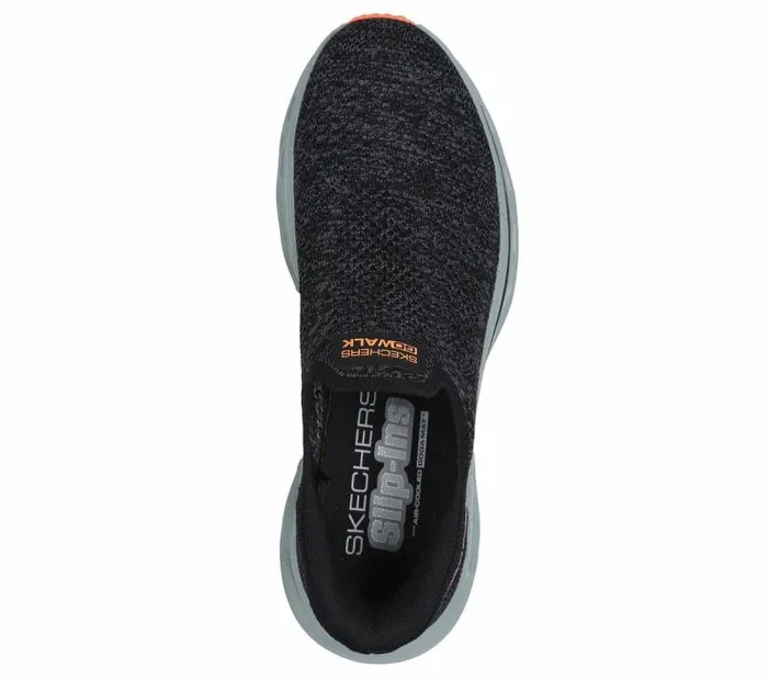 Skechers Skechers Slipins GO Walk GlideStep 20 8211 Caleb Black Gray Men Hands Free Slipins