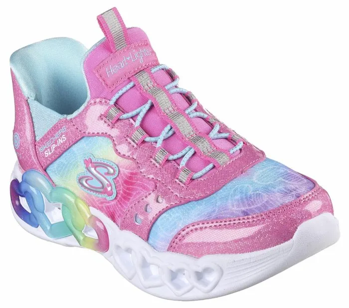Skechers Skechers Slipins Infinite Heart Lights Pink Multi Kids Athletic Shoes and Sneakers