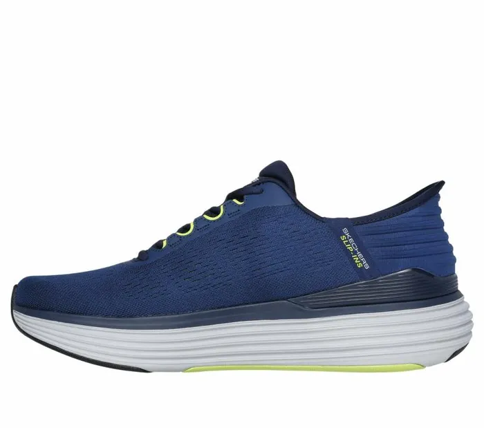 Skechers Skechers Slipins Max Cushioning Suspension Navy Lime Men Athletic Sneakers