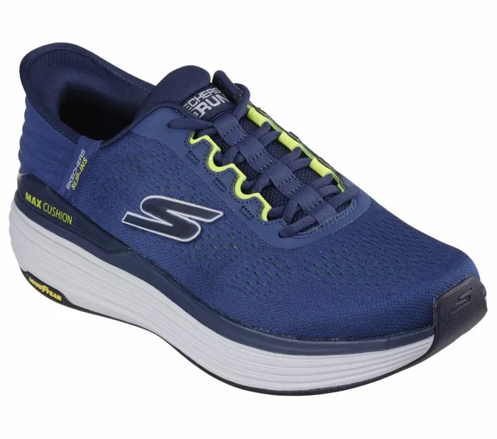 Skechers Skechers Slipins Max Cushioning Suspension Navy Lime Men Athletic Sneakers