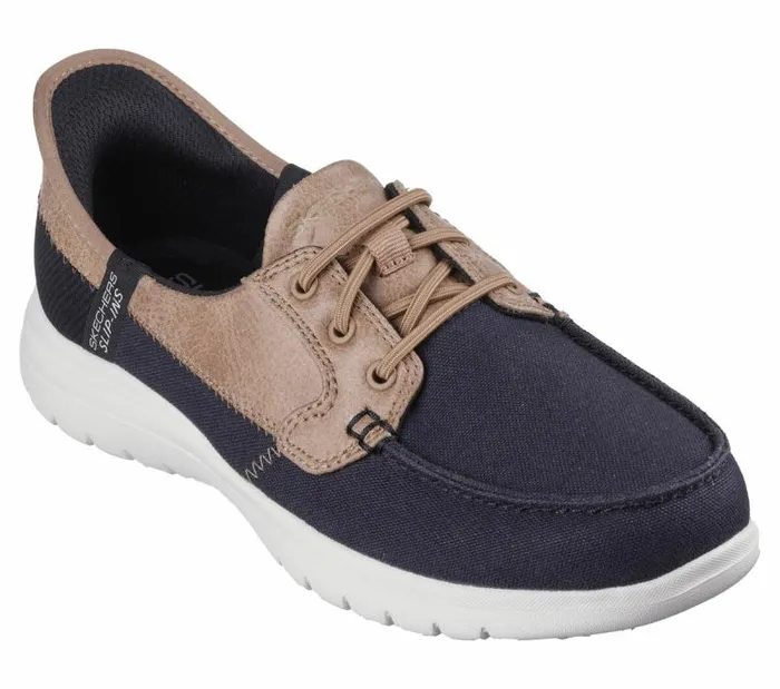 Skechers Skechers Slipins OntheGO Flex 8211 Palmilla Black White Women Casual Sneakers
