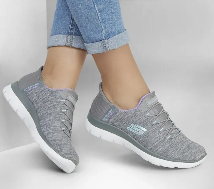Skechers Skechers Slipins Summits 8211 Dazzling Haze Gray Multi Women Athletic Sneakers