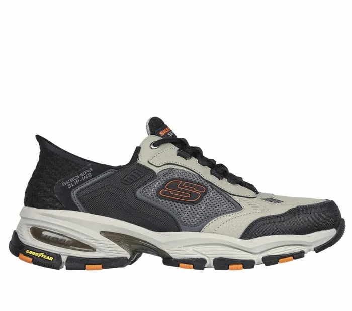 Skechers Skechers Slipins Vigor 30 8211 Drafting Taupe Black Men Athletic Sneakers Skechers Skechers Slipins Vigor 30 8211 Drafting Taupe Black Men Athletic Sneakers