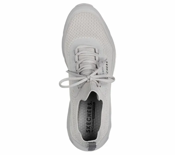 Skechers Waterproof TresAir Uno 8211 Weathair Knit Taupe Men Athletic Sneakers