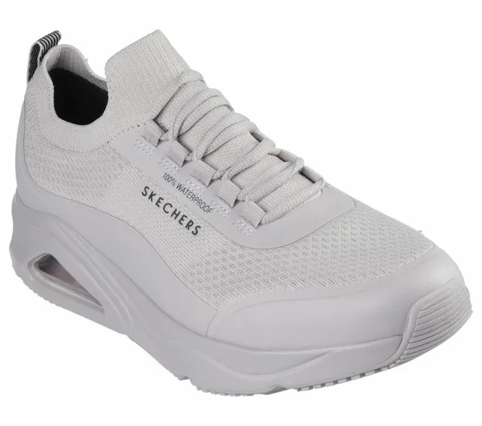Skechers Waterproof TresAir Uno 8211 Weathair Knit Taupe Men Athletic Sneakers