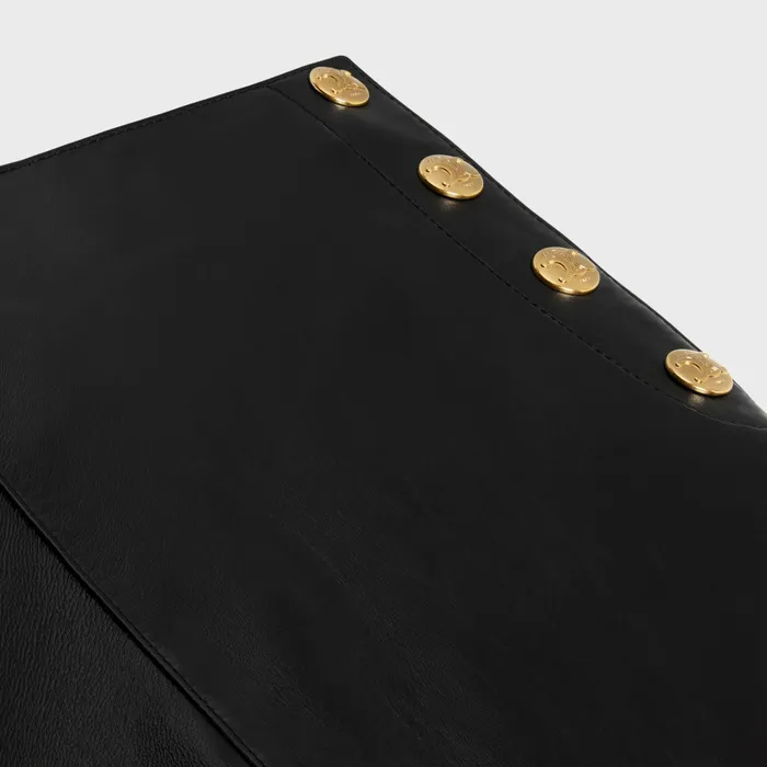 Skinny Jeans In Plong Lambskin Black Women CELINE LEATHER AND SHEARLING