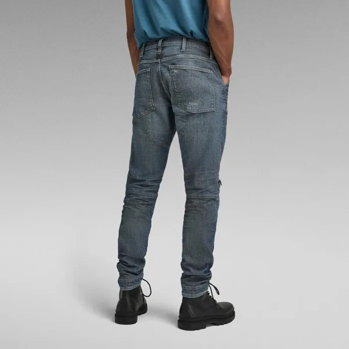 Skinny Men GStar RAW 5620 3D Zip Knee Skinny Jeans Faded Blues Restored