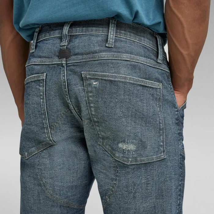 Skinny Men GStar RAW 5620 3D Zip Knee Skinny Jeans Faded Blues Restored