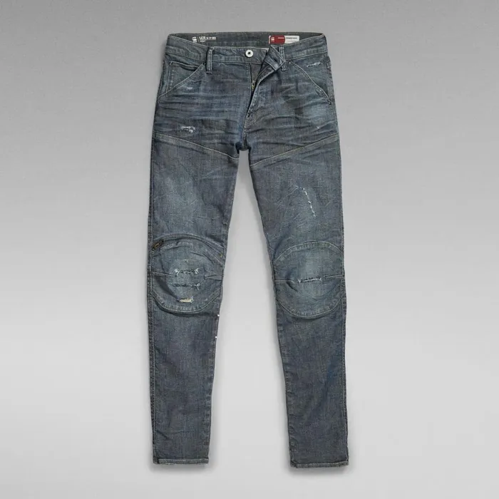 Skinny Men GStar RAW 5620 3D Zip Knee Skinny Jeans Faded Blues Restored