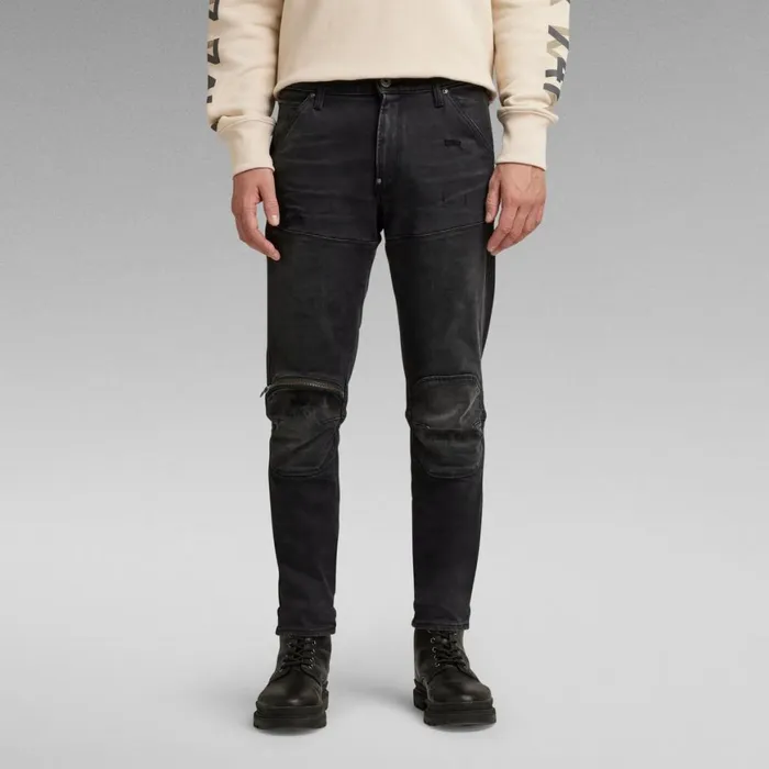 Skinny Men GStar RAW 5620 3D Zip Knee Skinny Jeans Worn In Black Onyx Restored Skinny Men GStar RAW 5620 3D Zip Knee Skinny Jeans Worn In Black Onyx Restored
