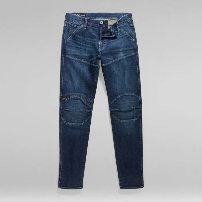 Skinny Men GStar RAW 5620 3D Zip Knee Skinny Jeans Worn In Himalayan Blue