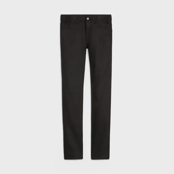 Skinny Pants Low Waist In Stretch Denim Pure Black Men CELINE PANTS AND SHORTS