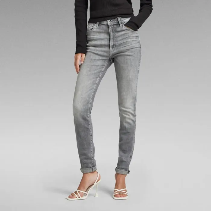 Skinny Women GStar RAW Kafey Ultra High Skinny Jeans Sun Faded Glacier Grey