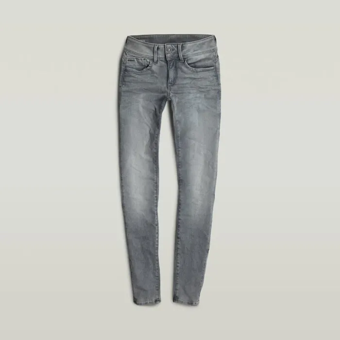 Skinny Women GStar RAW Lynn Mid Waist Skinny Jeans Faded Industrial Grey