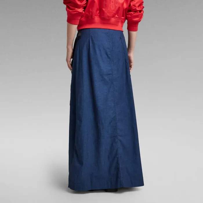 Skirts Women GStar RAW ALine Long Wrap Skirt Rinsed