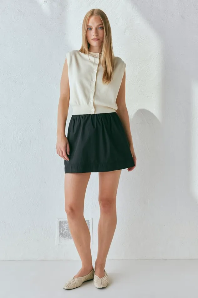 Sleeveless Women VRG GRL Evie Knit Vest Cream Sleeveless Women VRG GRL Evie Knit Vest Cream