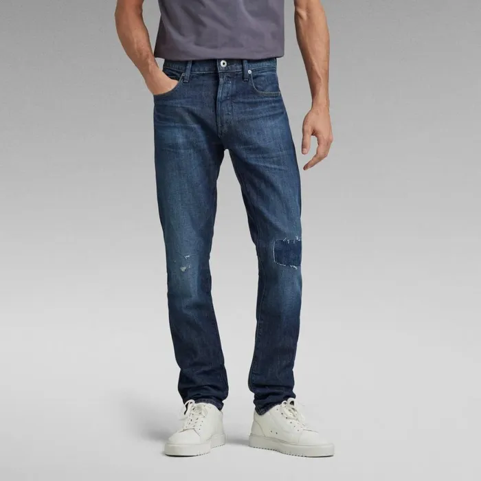 Slim Men GStar RAW 3301 Slim Jeans Worn In Ocean Reef Restored