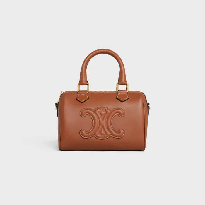 Small Boston Cuir Triomphe In Smooth Calfskin Tan Women CELINE CUIR TRIOMPHE