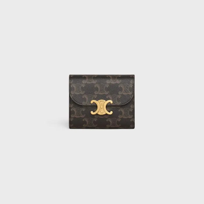 Small Wallet Triomphe In Triomphe Canvas Tan Women CELINE WALLETS