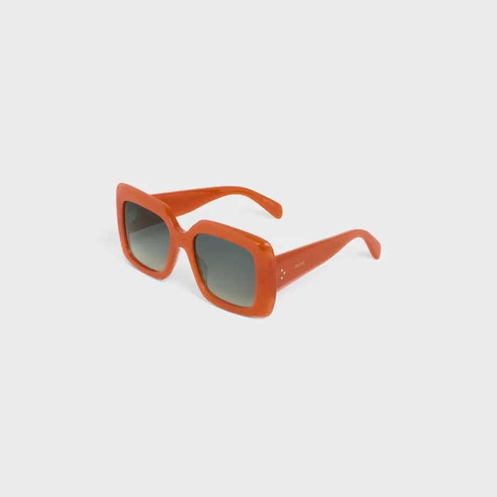 Square S263 Sunglasses In Acetate Milky Rust Women CELINE SUNGLASSES