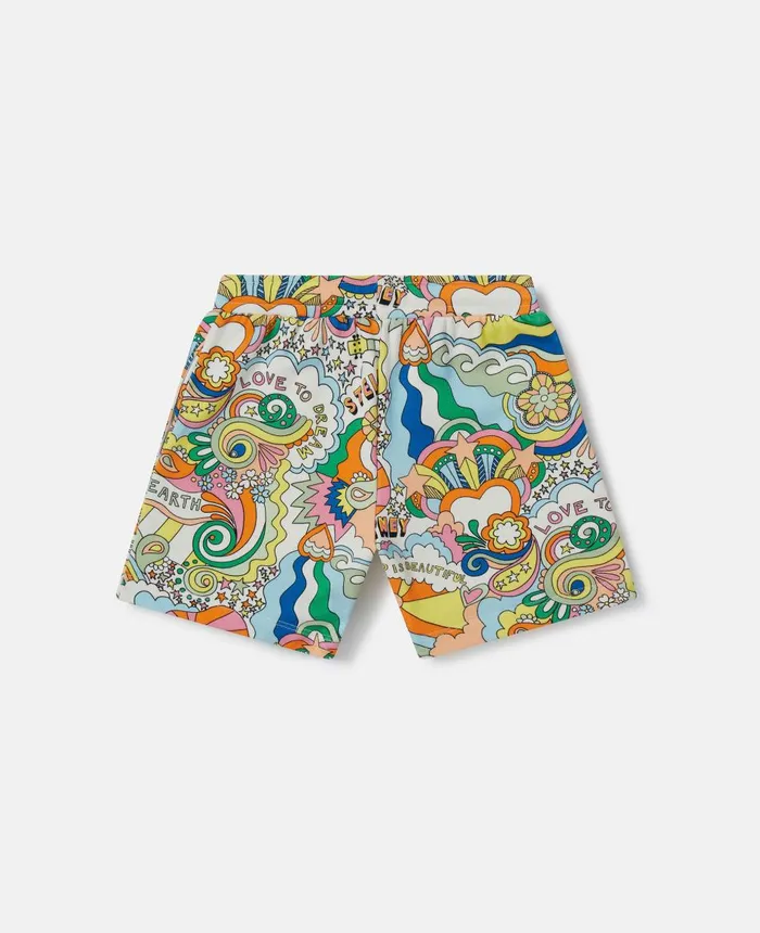 Stella McCartney 039Love To Dream039 Print Sweat Shorts Ivory Multicolour Kids Pants and Shorts Stella McCartney 039Love To Dream039 Print Sweat Shorts Ivory Multicolour Kids Pants and Shorts