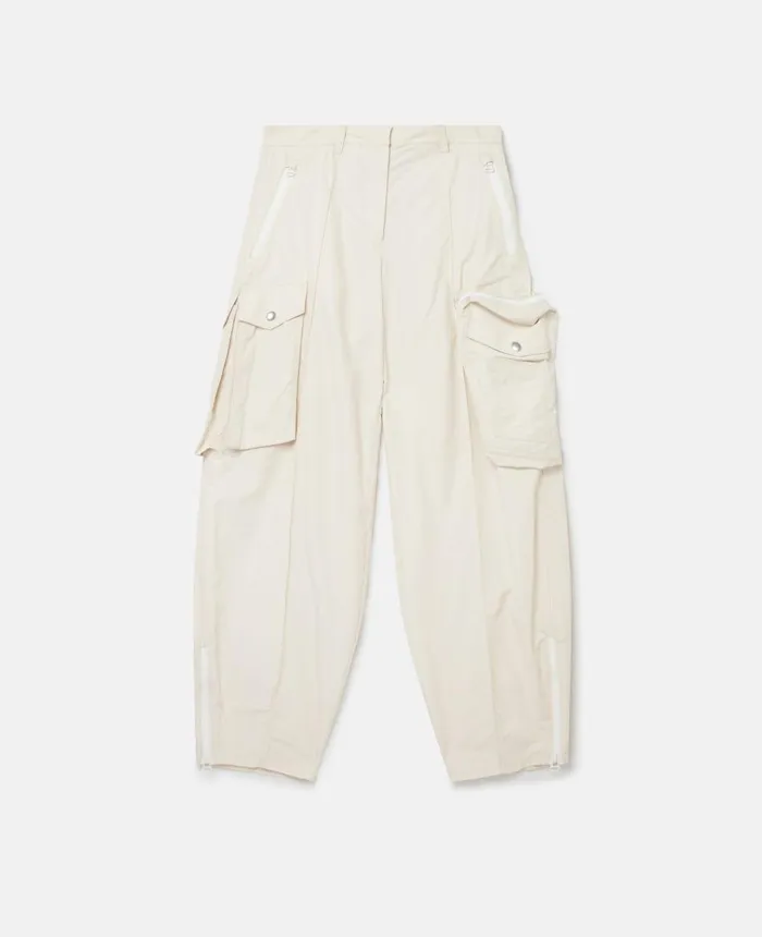 Stella McCartney Balloon Leg Cargo Trousers Magnolia Women Trousers And Shorts