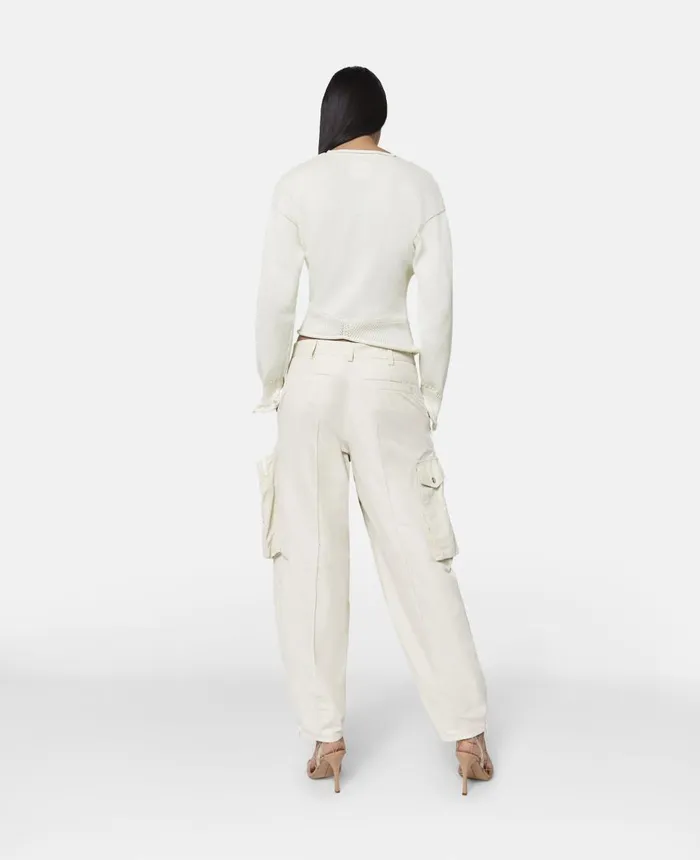 Stella McCartney Balloon Leg Cargo Trousers Magnolia Women Trousers And Shorts Stella McCartney Balloon Leg Cargo Trousers Magnolia Women Trousers And Shorts
