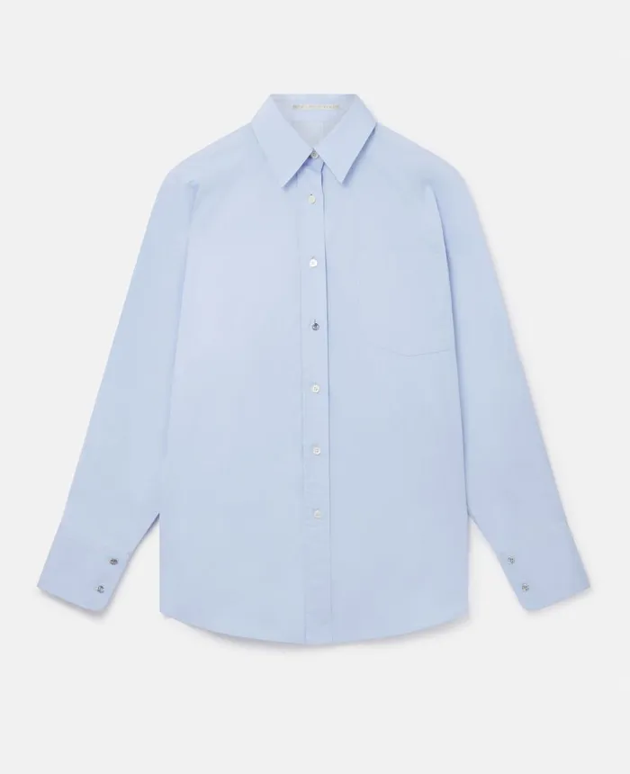 Stella McCartney Banana Sleeve Boyfriend Shirt Sky Blue Women Shirts And Tops Stella McCartney Banana Sleeve Boyfriend Shirt Sky Blue Women Shirts And Tops