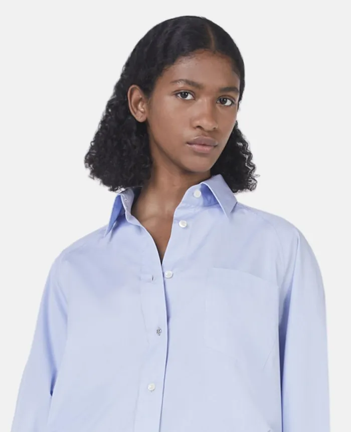 Stella McCartney Banana Sleeve Boyfriend Shirt Sky Blue Women Shirts And Tops Stella McCartney Banana Sleeve Boyfriend Shirt Sky Blue Women Shirts And Tops