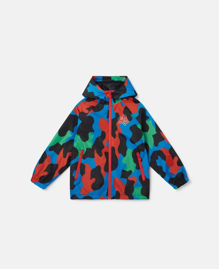 Stella McCartney Camouflage Print Hooded Jacket Multicolour Kids Outerwear