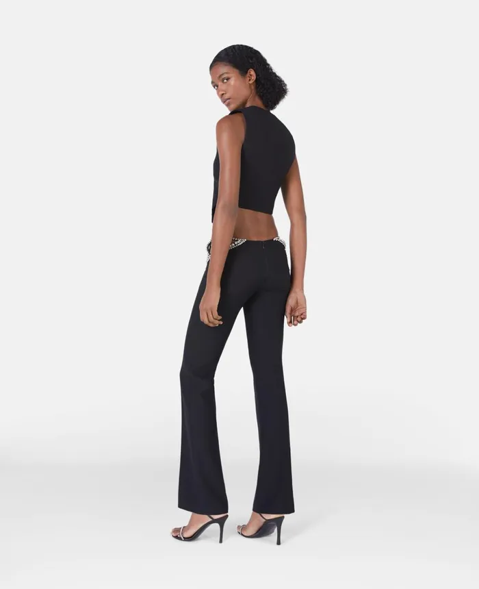 Stella McCartney Cropped Waistcoat Black Women Coats And Jackets