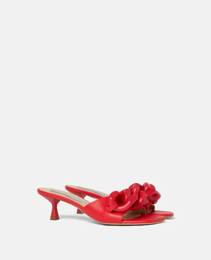 Stella McCartney Falabella Heel Slides Bright Red Women Heels