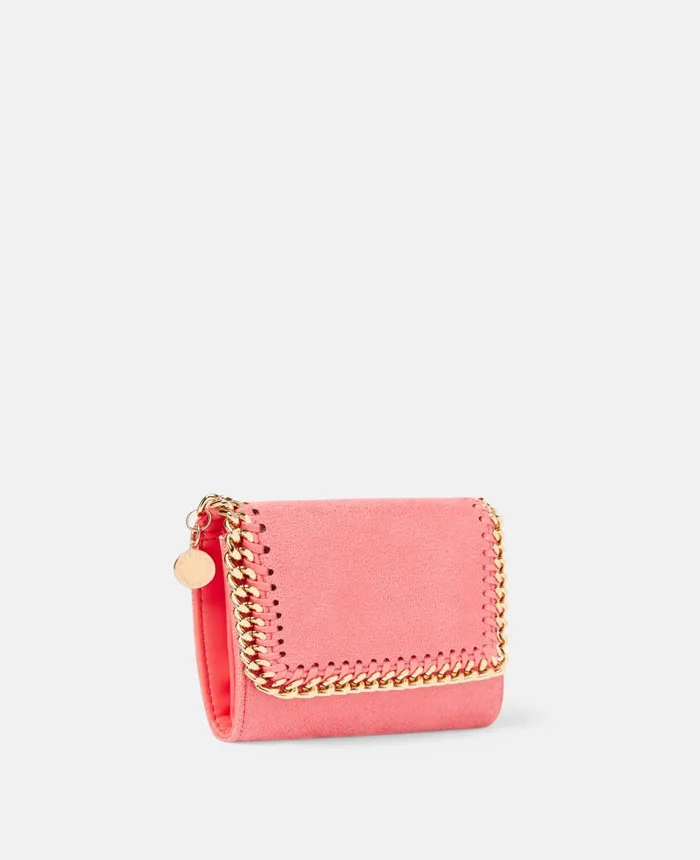 Stella McCartney Falabella Small Flap Wallet Bright Pink Women Compact Wallets Stella McCartney Falabella Small Flap Wallet Bright Pink Women Compact Wallets