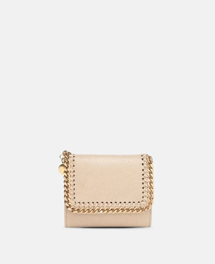 Stella McCartney Falabella Small Flap Wallet Clotted Cream Women Compact Wallets Stella McCartney Falabella Small Flap Wallet Clotted Cream Women Compact Wallets