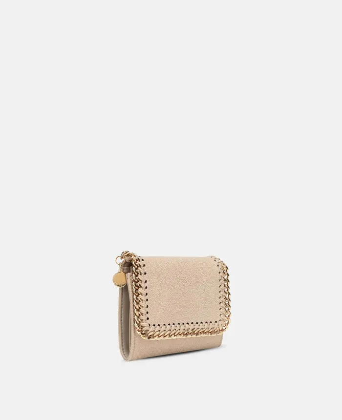 Stella McCartney Falabella Small Flap Wallet Clotted Cream Women Compact Wallets Stella McCartney Falabella Small Flap Wallet Clotted Cream Women Compact Wallets
