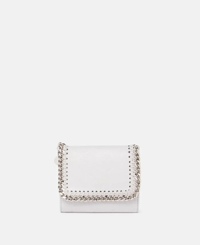 Stella McCartney Falabella Small Flap Wallet Ice Grey Women Strap Wallets