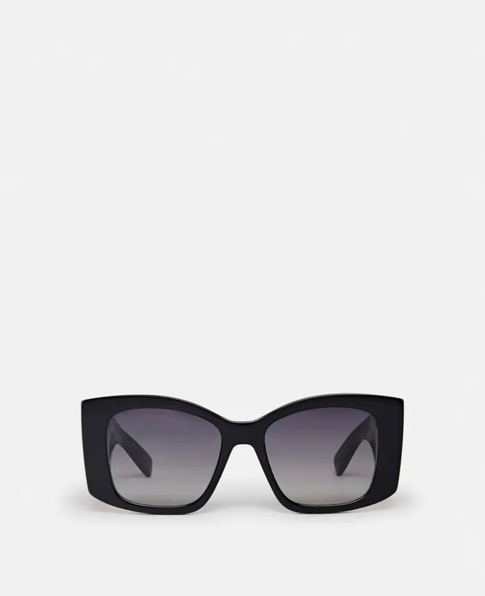 Stella McCartney Falabella Square Sunglasses Shiny Black Women Sunglasses