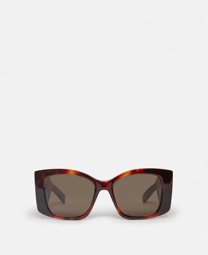 Stella McCartney Falabella Square Sunglasses Shiny Havana Women Sunglasses