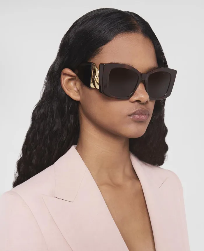 Stella McCartney Falabella Square Sunglasses Shiny Havana Women Sunglasses