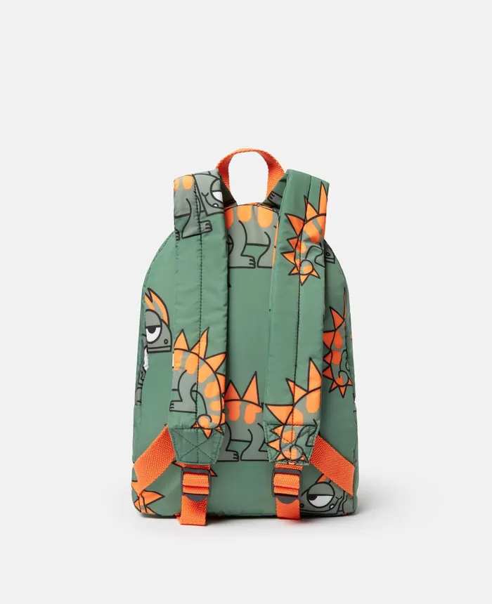 Stella McCartney Gecko Print Backpack Khaki Kids Shoes And Accessories