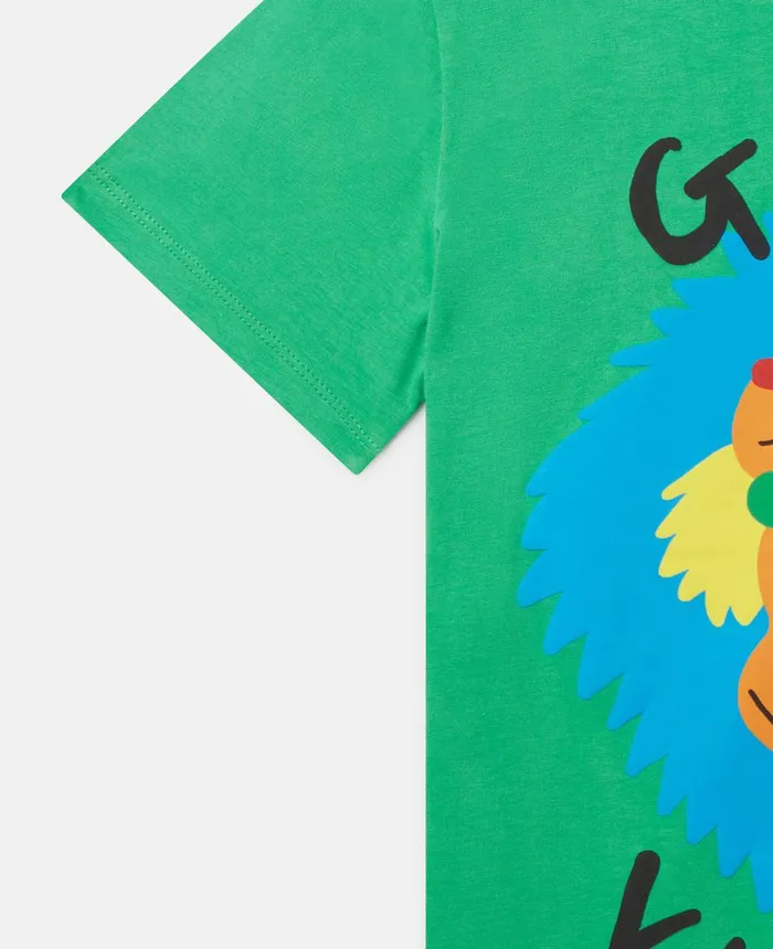 Stella McCartney Good Vibes Monkey Print TShirt Green Kids TShirts And Sweatshirt Stella McCartney Good Vibes Monkey Print TShirt Green Kids TShirts And Sweatshirt