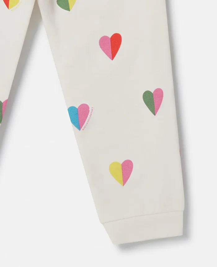 Stella McCartney Heart Print Joggers Ivory Multicolour Kids Pants and Shorts Stella McCartney Heart Print Joggers Ivory Multicolour Kids Pants and Shorts
