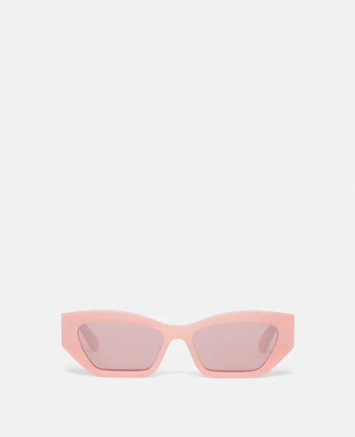 Stella McCartney Logo CatEye Sunglasses Shiny Milky Pink Women Sunglasses