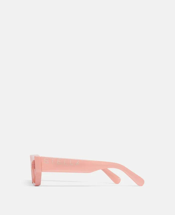 Stella McCartney Logo CatEye Sunglasses Shiny Milky Pink Women Sunglasses
