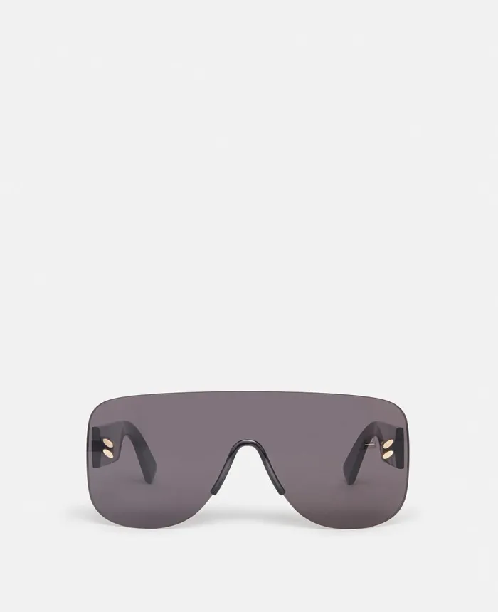 Stella McCartney Logo Stud Aviator Sunglasses Shiny Transparent Grey Women Sunglasses Stella McCartney Logo Stud Aviator Sunglasses Shiny Transparent Grey Women Sunglasses