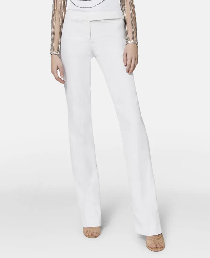 Stella McCartney Low Rise Slim Leg Tailored Trousers White Women Trousers And Shorts Stella McCartney Low Rise Slim Leg Tailored Trousers White Women Trousers And Shorts